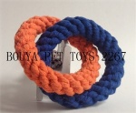 Handmade rope pet puppy dog toy rings 2267