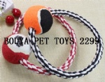 Rope toy for puppy dog with tennis ball 2299