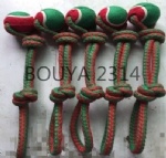 NEW PET TOY DESIGN (CHRISTMAS) PRODUCT RANGE: COTTON ROPE PET TOYS WITH TENNIS BALL 2314