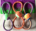 Cotton rope toy with tennis ball